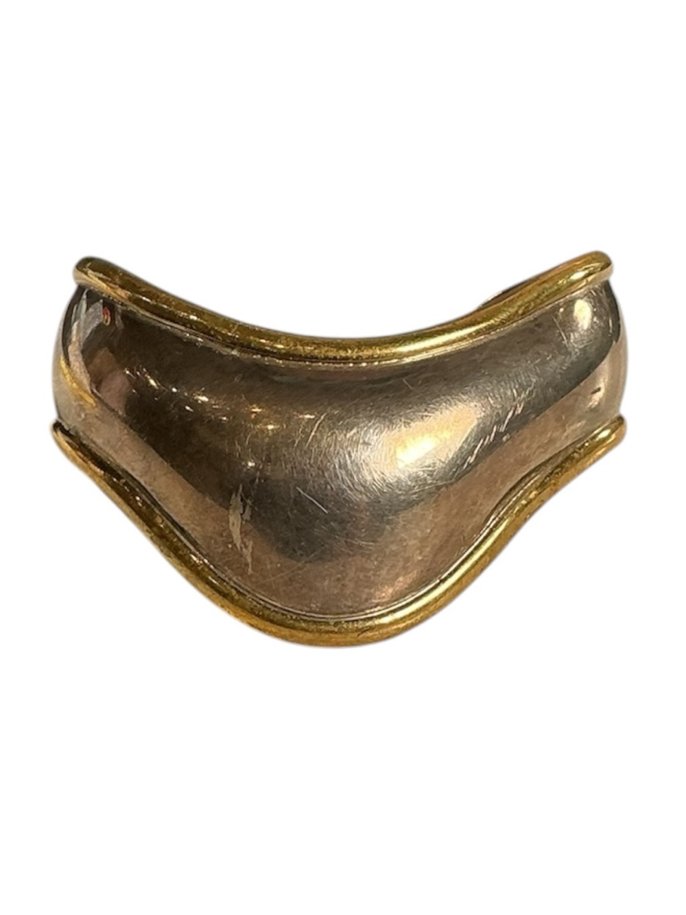 Vintage 1980s Sterling Silver Wonder Woman Two Toned Bracelet Cuff